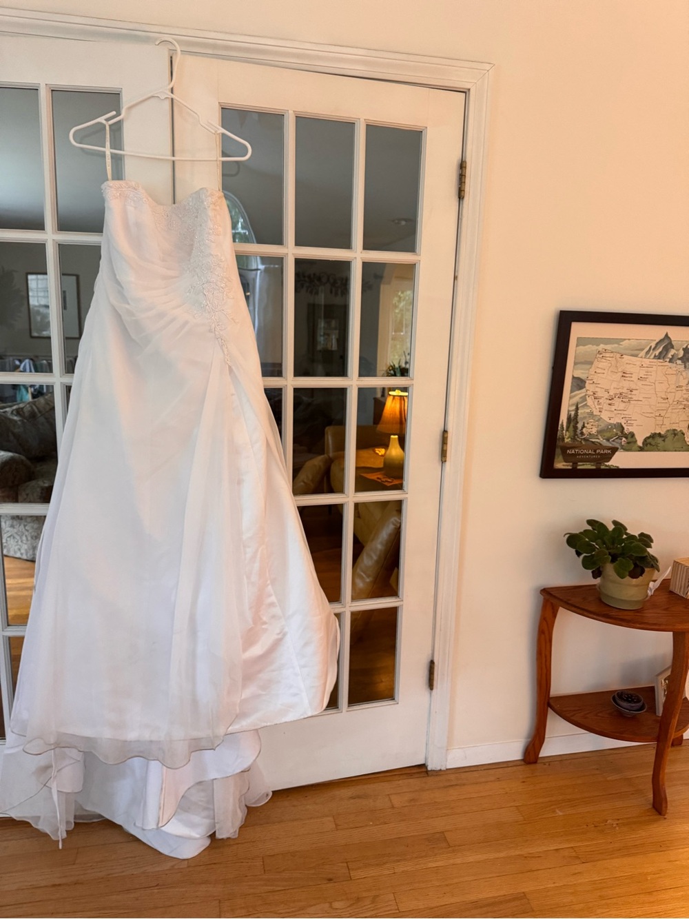 a line wedding dress david's bridal | Dresses | Davids Bridal Strapless White Aline Gown Size 6w 30th Birthday Dress | White / XL Lace applique Rental Duration:30 days